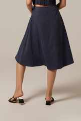 Allie A-line Skirt in Navy Blue