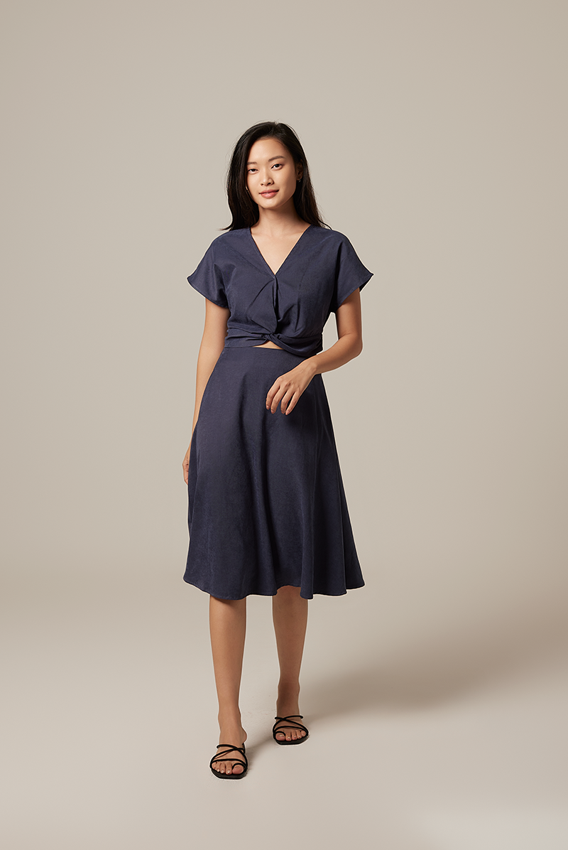 Allie A-line Skirt in Navy Blue