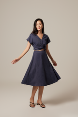 Allie A-line Skirt in Navy Blue