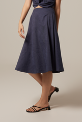 Allie A-line Skirt in Navy Blue