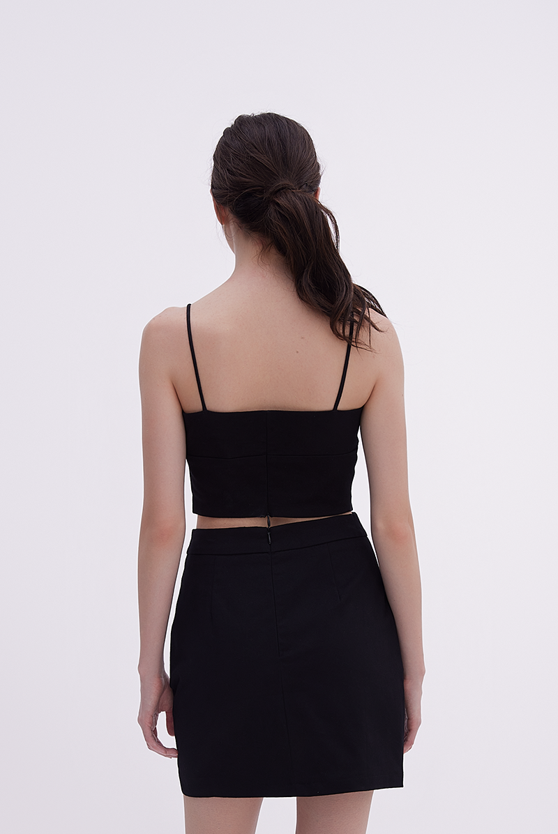 Ava High Waisted Skirt in Black