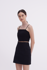 Ava High Waisted Skirt in Black