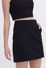 Ava High Waisted Skirt in Black
