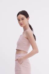 Ava High Waisted Skirt in Dusty Pink