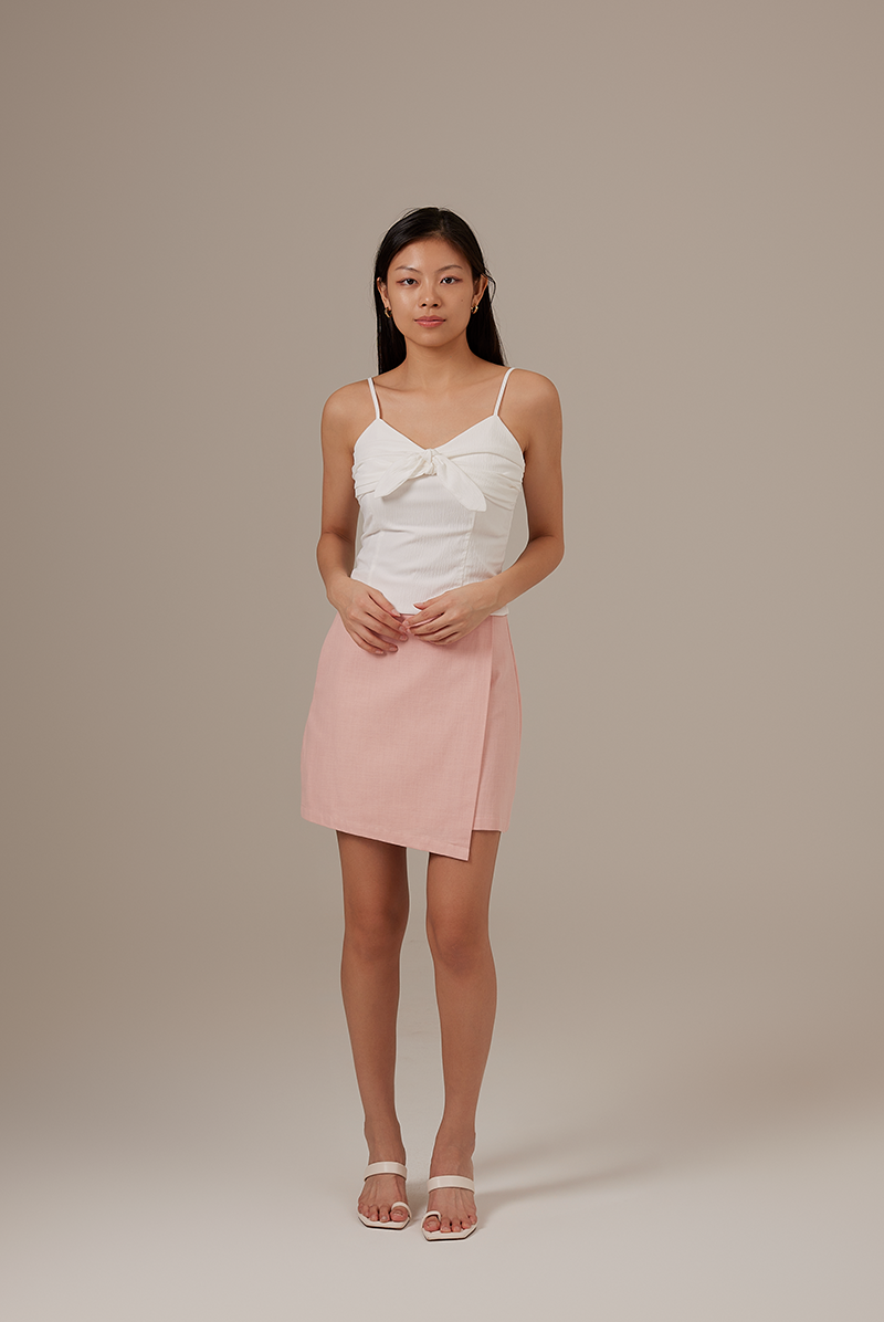 Alva Faux Wrap Skirt in Blush