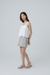 Clarice Plaid A-Line Skirt in Black