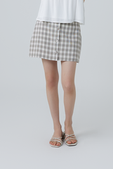 Clarice Plaid A-Line Skirt in Black