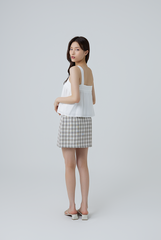 Clarice Plaid A-Line Skirt in Black