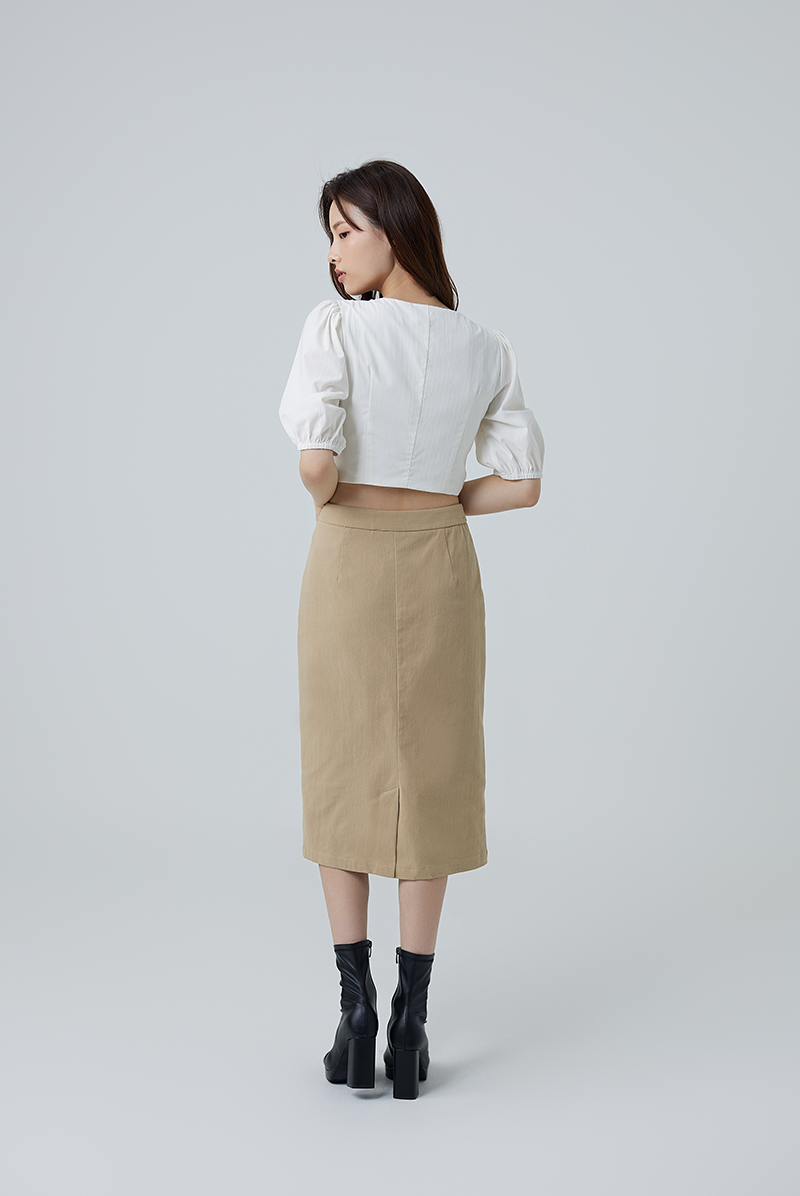 Imara Pencil Skirt in Khaki