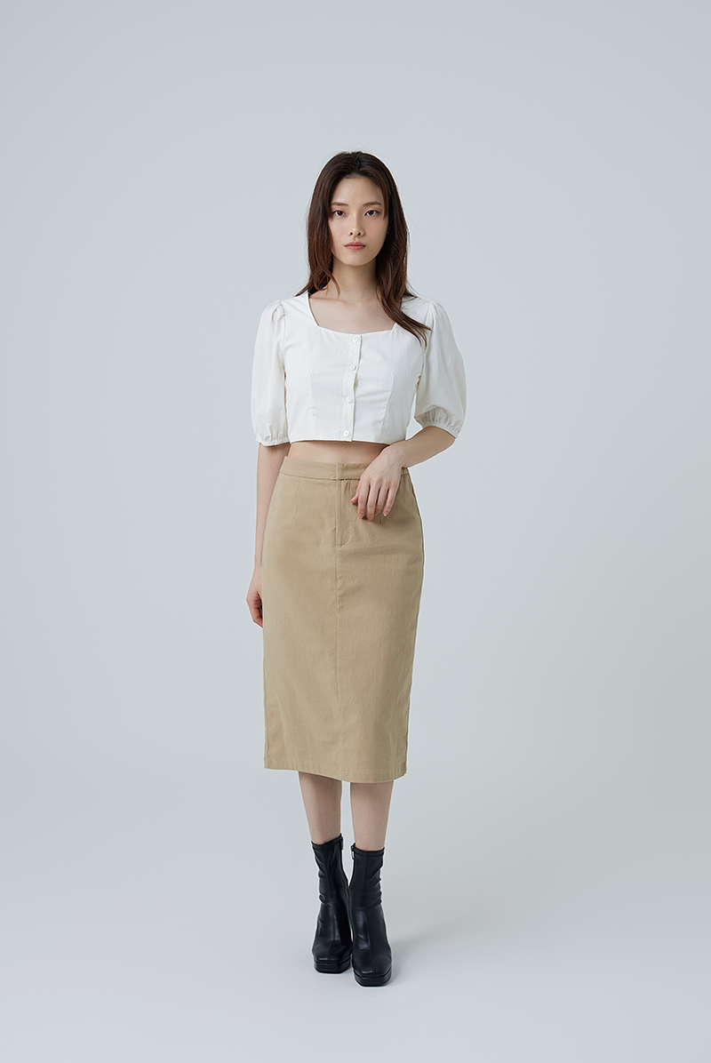Imara Pencil Skirt in Khaki