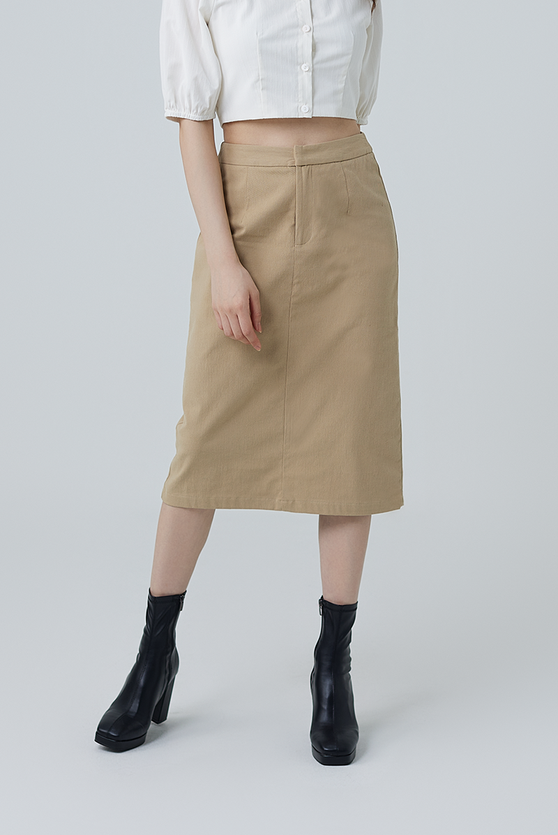 Imara Pencil Skirt in Khaki