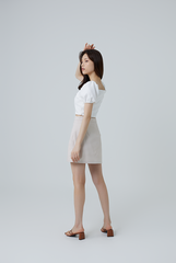 Eberta Gingham A-line Mini Skirt in Ash