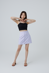 Eberta Gingham A-line Mini Skirt in Light Purple
