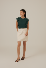 Pearlyn Tweed Skirt in Cream