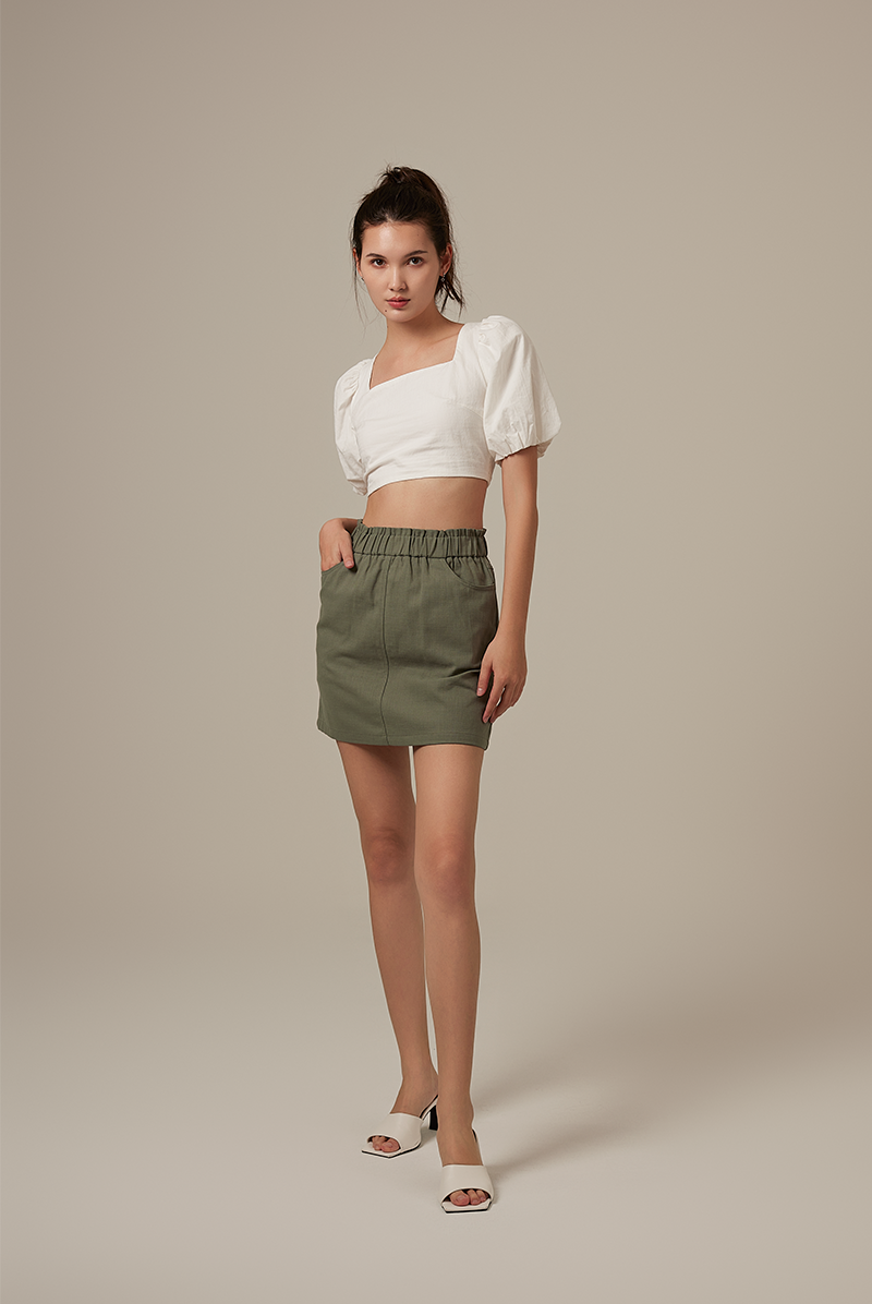 Pierre Highwaist Skirt in Dusty Green