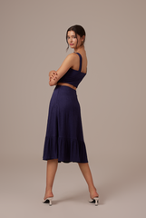 Gabriella Ruffle Skirt in Navy Blue
