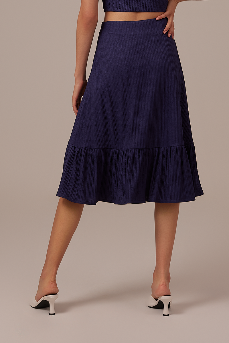 Gabriella Ruffle Skirt in Navy Blue