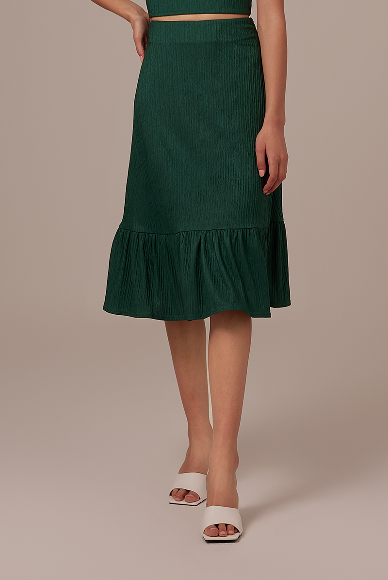 Gabriella Ruffle Skirt in Pine
