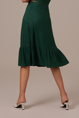 Gabriella Ruffle Skirt in Pine