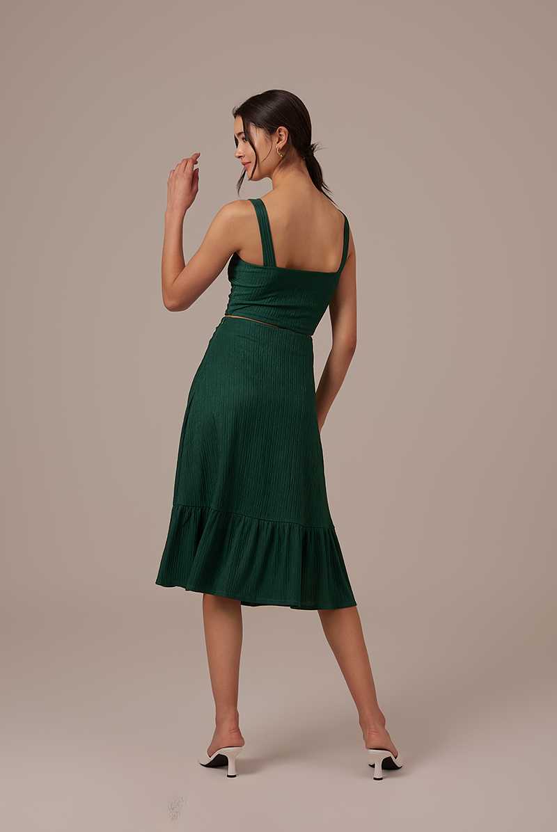 Gabriella Ruffle Skirt in Pine