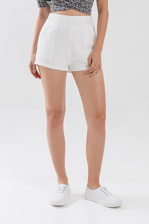 Elfie A-Line Shorts in White