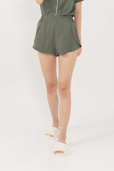 Dina Basic Lounge Shorts in Army Green