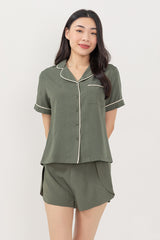 Dina Basic Lounge Shorts in Army Green