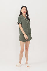 Dina Basic Lounge Shorts in Army Green