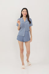 Dina Basic Lounge Shorts in Dusty Blue