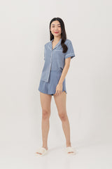 Dina Basic Lounge Shorts in Dusty Blue