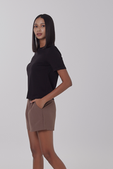Yumi Tailored Shorts in Chocolate