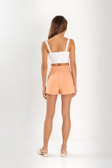 Yumi Tailored Shorts in Tangerine