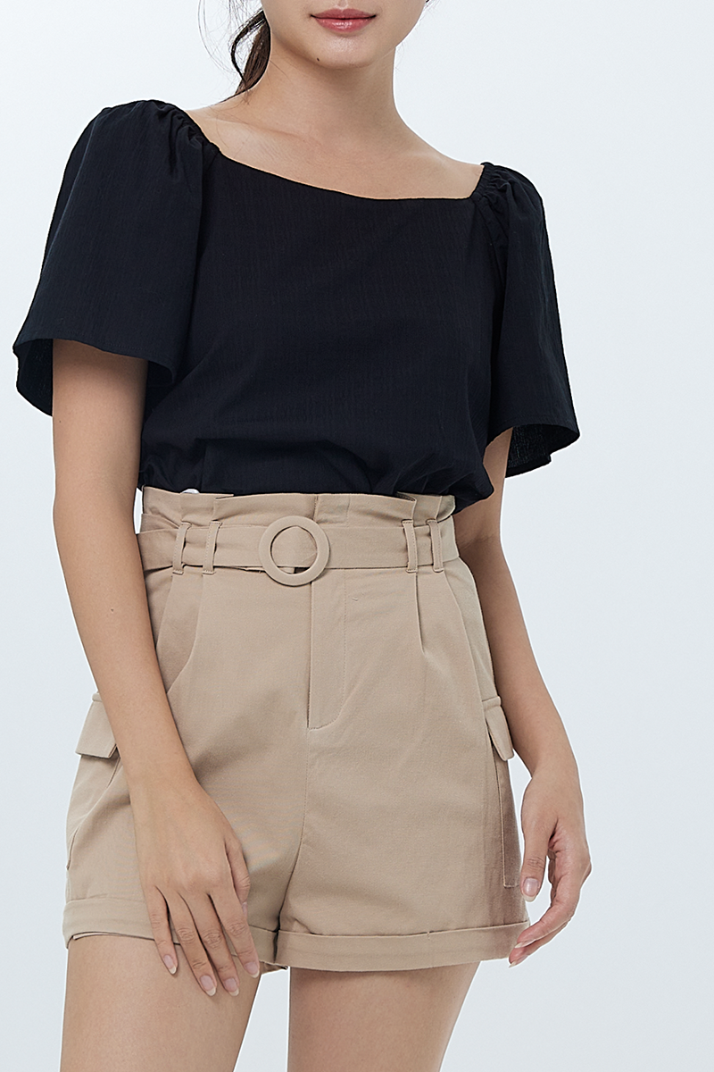 Miki Pleated Shorts in Clay
