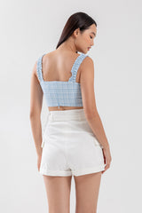 Miki Pleated Shorts in White