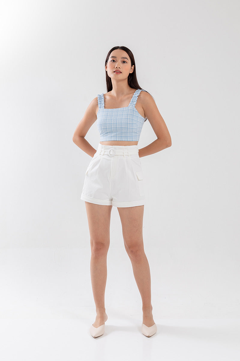 Miki Pleated Shorts in White