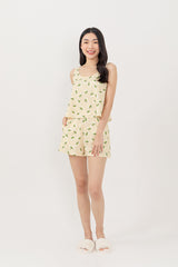 Emily Satin Lounge Shorts in Daffodil