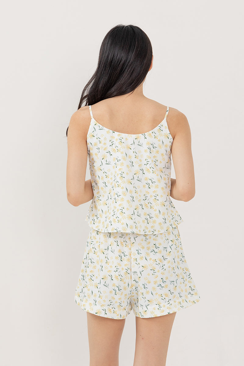 Laurel Printed Lounge Shorts in White
