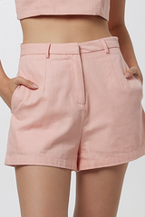 Emery Highwaisted Shorts in Dusty Pink