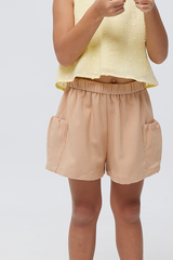 KIDS Trina Relaxed Shorts in Caramel