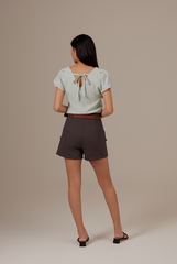 Meg Belted Cargo Shorts in Charcoal