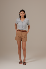 Meg Belted Cargo Shorts in Khaki