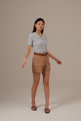 Meg Belted Cargo Shorts in Khaki