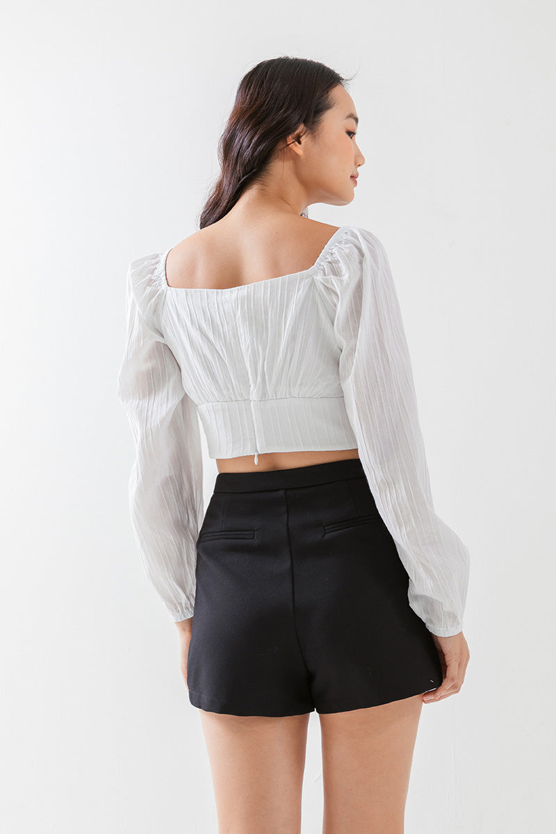 Ruth High-Waisted Shorts in Black