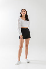 Ruth High-Waisted Shorts in Black