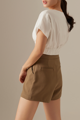 Ruth High-Waisted Shorts in Olive