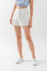 Ruth High-Waisted Shorts in White