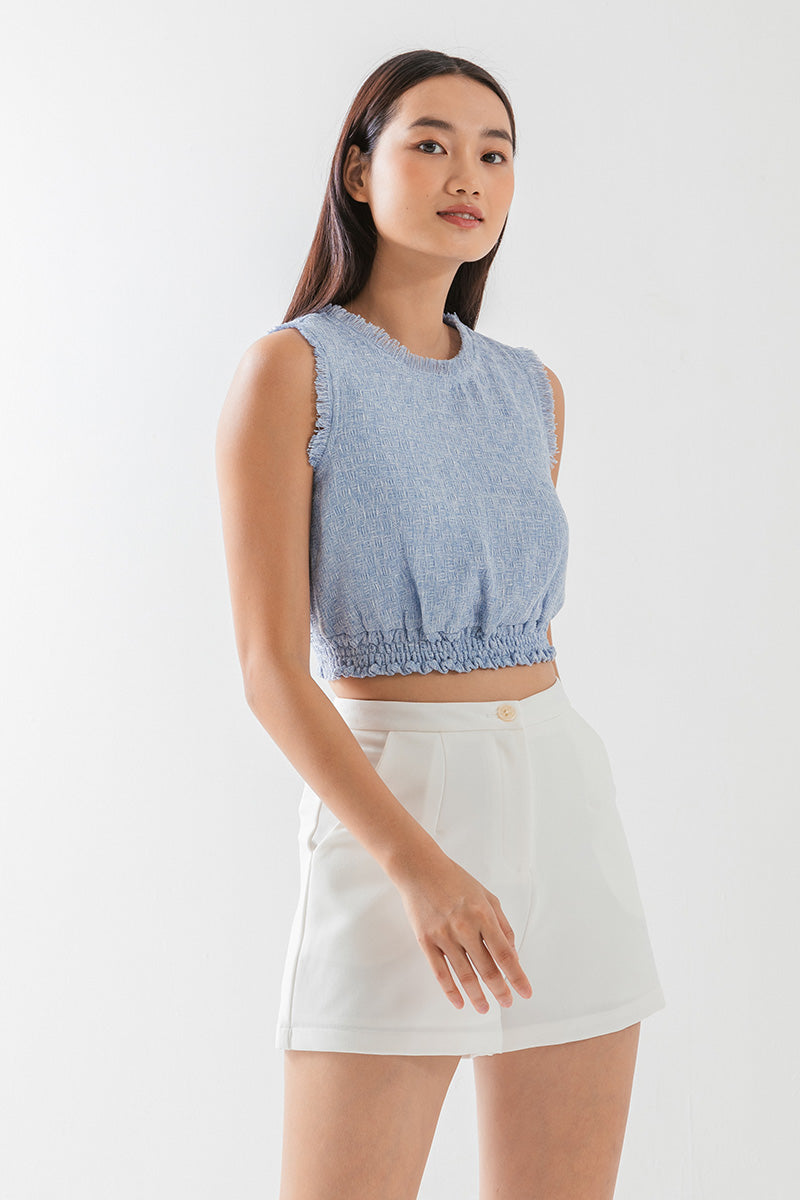 Ruth High-Waisted Shorts in White