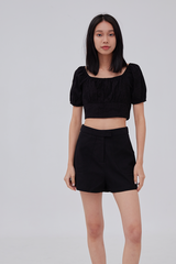 Karmen High-Waisted Shorts in Black