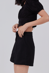 Karmen High-Waisted Shorts in Black