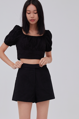 Karmen High-Waisted Shorts in Black